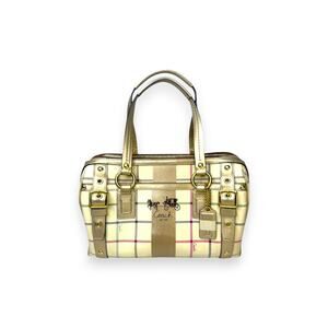 Coach Vintage Peyton Tattersall Multicolor Plaid Satchel Handbag